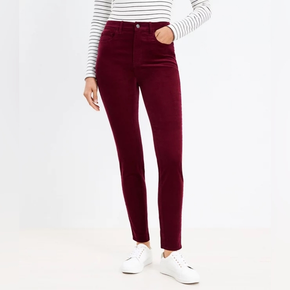 LOFT Pants - Loft Tall skinny corduroy pants size 33 (US 16) color Ruby rust